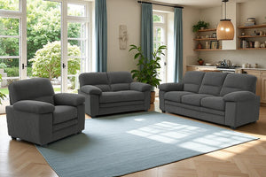 accogliente set di divani in velluto a coste grigio atmosfera Lincoln concept u
