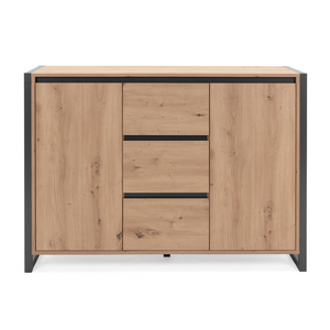 Credenza industriale Kotor 120 cm ante e cassetti fronte fondo bianco Concept U