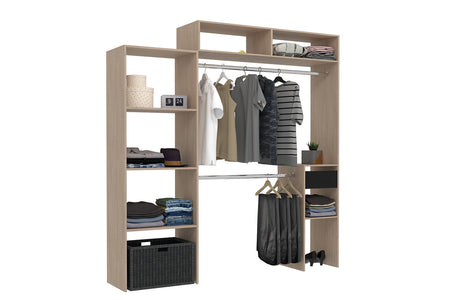 spogliatoio allungabile con 2 armadi + 4 ripiani + 1 cassetto Elysée in legno