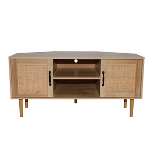 Credenza Artic con anta in canna e schienale bianco