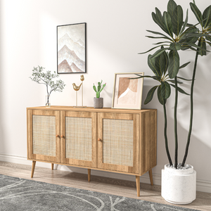 Credenza a 3 ante quadrata effetto canna