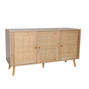 Credenza a 3 ante quadrata effetto canna sfondo bianco