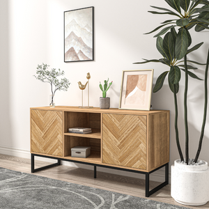 Credenza in legno a spina di pesce ambiente