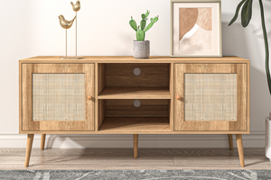 Credenza in legno effetto canna Cange a rettangolo