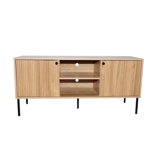 credenza in legno con sfondo bianco