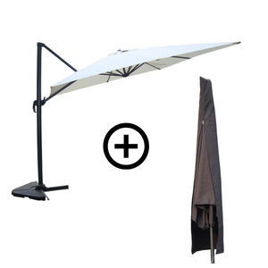 CONCEPT U - Solenzara Ombrellone Decentrato Con Led Ecru 3 X 3 M CONCEPT U - Solenzara Ombrellone Decentrato Con Led Ecru 3 X 3 M