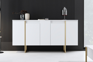 Credenza bianco e oro profilo Luxor