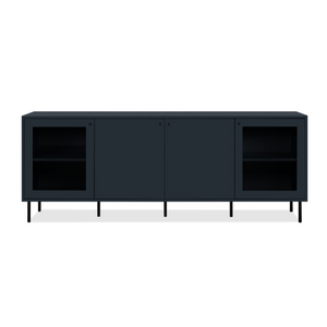 Credenza bassa Lanzarote blu navy 4 ante Concept U a giorno bianco scuro