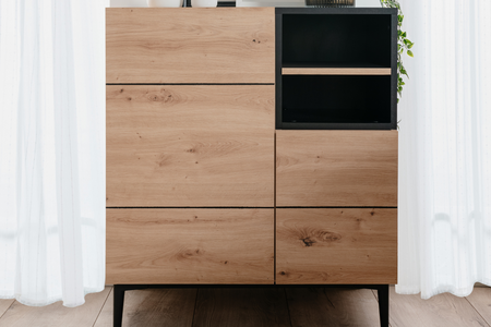 Buffet in legno e nero in stile industriale Novi Ambiente concept-u