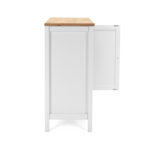 Credenza scandinava con ripiani Skadar Concept U profilo fondo bianco