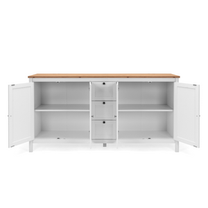 Ante e cassetti della credenza scandinava fondo bianco Profilo Concept U