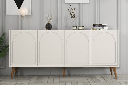 credenza 4 ante arrotondata crema noce lister atmosfera concept u