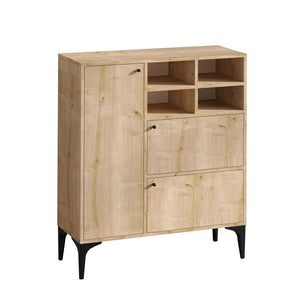 credenza alta in rovere con ante color zaffiro ewa packshot concept u