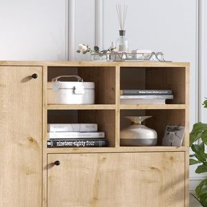 credenza alta in rovere con ante color zaffiro ewa zoom concept u