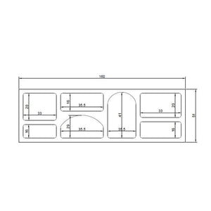 credenza bassa organica 7 nicchie bianca ferlis dimensioni concept u