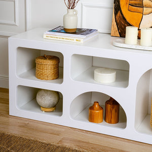 credenza basso organico 7 nicchie bianco ferlis zoom concept u