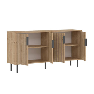 credenze cannage 4 porta legno packshot aperto concept u