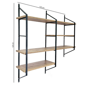 dimensioni del set di mensole in legno e nero di Yomi concept u