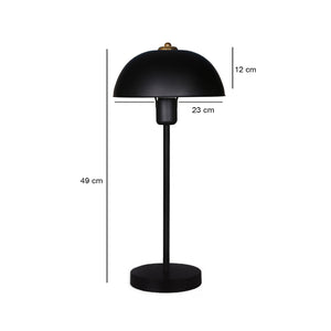 dimensioni della lampada da tavolo in metallo nero Agatha concept u
