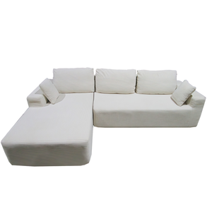 Divano angolare da 5-6 posti in velluto a coste beige Hove packshot