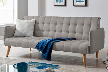 divano convertibile tessuto grigio sveg