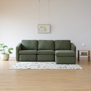 Divano modulare verde Konekt vista frontale 4 posti Concept Usine