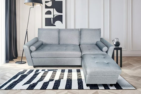 divano a 3 posti in velluto grigio chiaro stile Coventry concept u