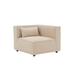 divano angolare 3 posti modulare bouclette beige packshot modulare divano angolare 3 quarti Tessuto bouclé - Beige concept u