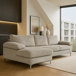 divano angolare a 4 posti velluto a velluto beige galway 3 quarti concept u