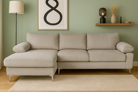 divano angolare a 4 posti velluto a velluto beige galway atmosfera concept u