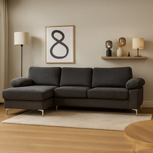 divano angolare a 4 posti velluto a velluto grigio antracite galway 3 quarti concept u