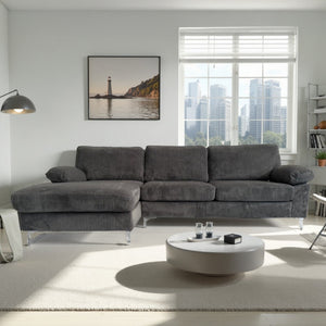 divano angolare a 4 posti velluto a velluto grigio antracite galway faccia 3 concept u