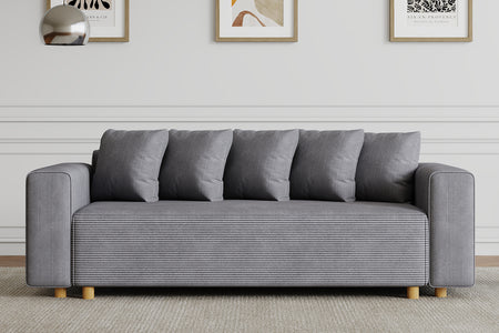 divano letto a 3 posti velluto a velluto grigio kolding atmosfera concept u