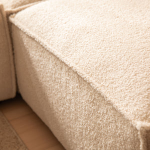 divano modulare 3 posti bouclette beige modulare zoom couture Tessuto bouclé - Beige concept u