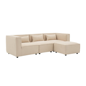 divano modulare a 3 posti bouclette beige confezione modulare divano a 3 quarti Tessuto bouclé - Beige concept u 