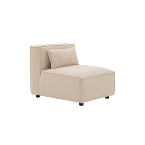 divano modulare a 3 posti bouclette beige modulare packshot modulo fisso 3  quarti e mezzo Tessuto bouclé - Beige concept u