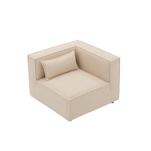 divano modulare a 3 posti con rivestimento in bouclette beige modulare con piano angolare Tessuto bouclé - Beige concept u