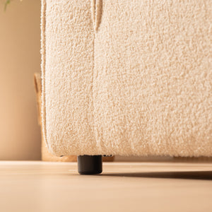 divano modulare a 3 posti in bouclette beige con gamba zoom Tessuto bouclé - Beige concept u