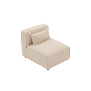 divano modulare a 3 posti in bouclette beige con piano fisso Tessuto bouclé - Beige concept u