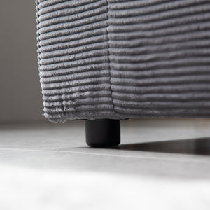 divano modulare a 3 posti in velluto a coste grigio con gambe Zoom Velluto a coste - Grigio antracite concept u