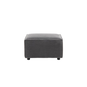 divano modulare a 3 posti in velluto a coste grigio con pouf packshot Velluto a coste - Grigio antracite concept u