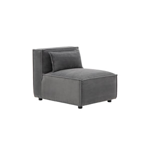 divano modulare a 3 posti in velluto a coste grigio confezione modulare destra modulo divano a 3 quarti Velluto a coste - Grigio antracite concept u