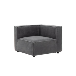 divano modulare a 3 posti in velluto a coste grigio modulare angolare a 3 quarti Velluto a coste - Grigio antracite concept u