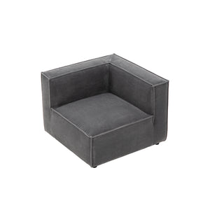 divano modulare a 3 posti in velluto a coste grigio modulo modulare confezione con angolo superiore Velluto a coste - Grigio antracite concept u