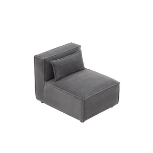 divano modulare a 3 posti in velluto a coste grigio modulo modulare confezione sopra a destra Velluto a coste - Grigio antracite concept u
