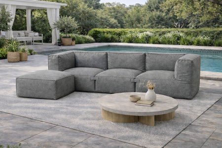 Salotto da giardino modulare 4 posti grigio in tessuto idrorepellente Praiano