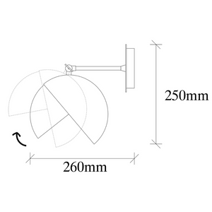 Lampada da parete nera e oro dimensioni Romy