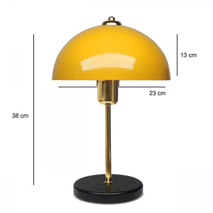 lampada da tavolo a fungo giallo edith dimensioni concept u