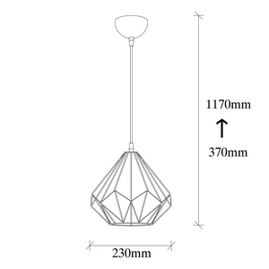 Dimensioni sospensione cablata Léa