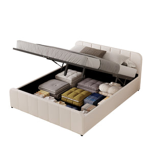 Letto con contenitore 160x200cm in velluto beige Tampa packshot del contenitore